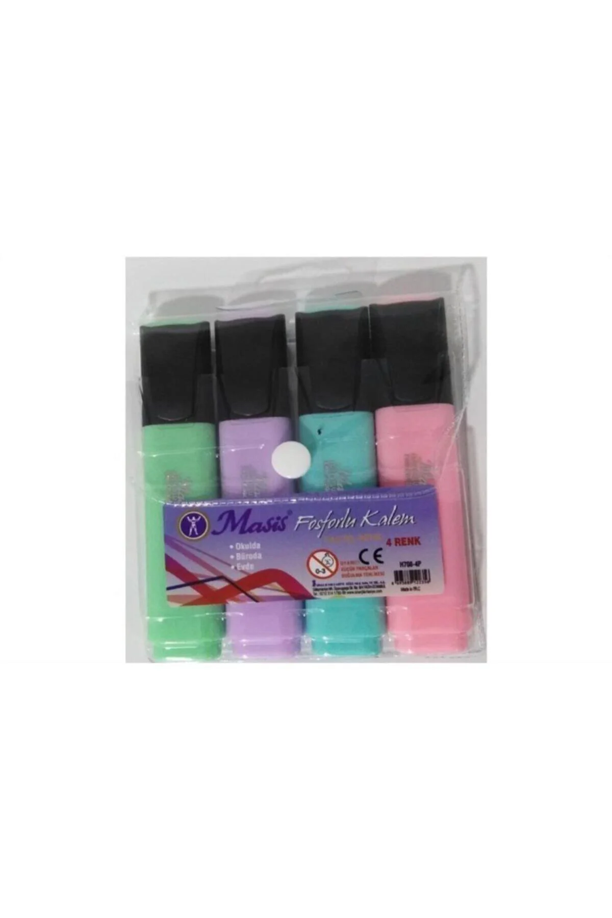 Pastel Fosforlu Kalem 4 Renk 4'lü Paket (y)