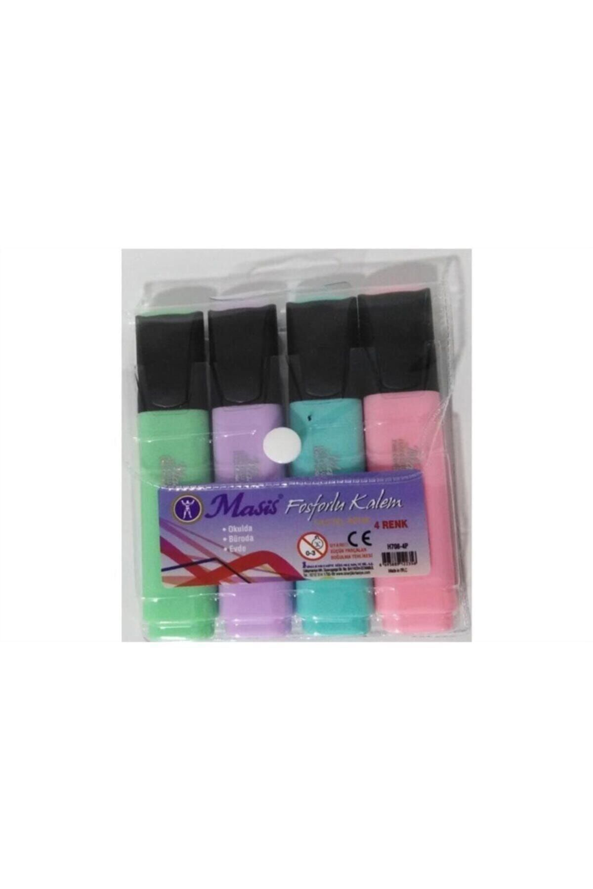 Pastel Fosforlu Kalem 4 Renk 4'lü Paket (y)