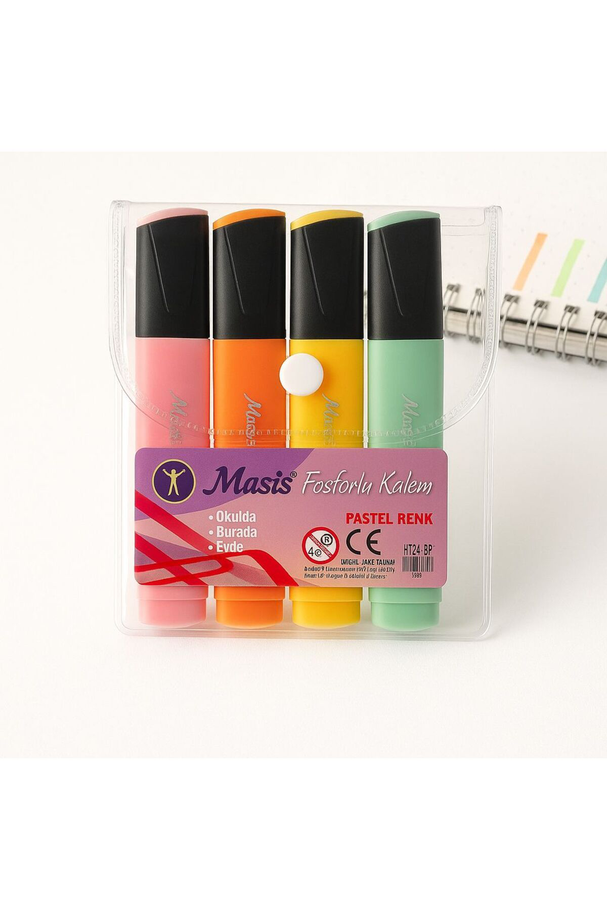 Gülpaş Pastel Fosforlu Kalem 4 Renk 4'Lü Paket (S)