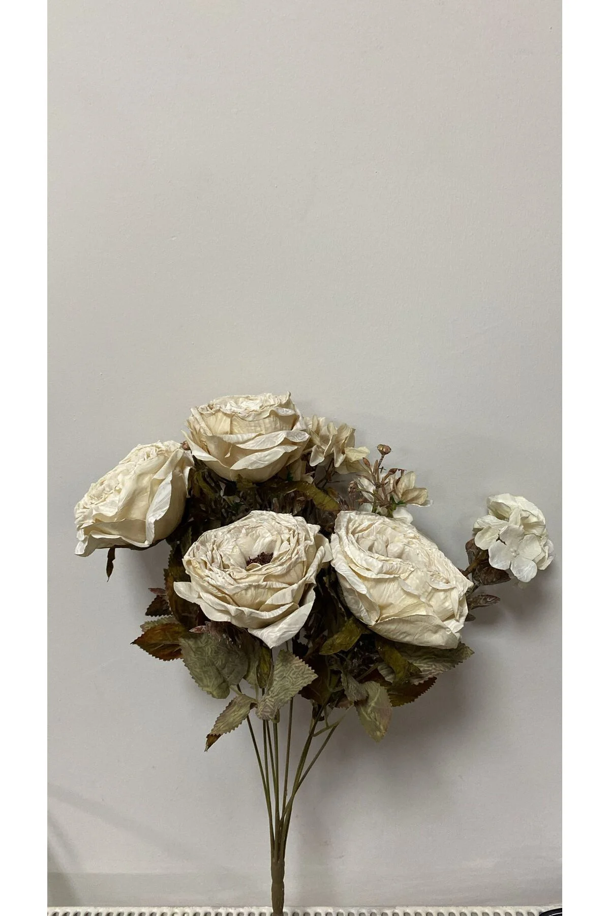 Pastel Gül Ortanca Aranjman Demet Krem 48,5cm Pastel Gül Ortanca Aranjman Demet Krem 48,5cm
