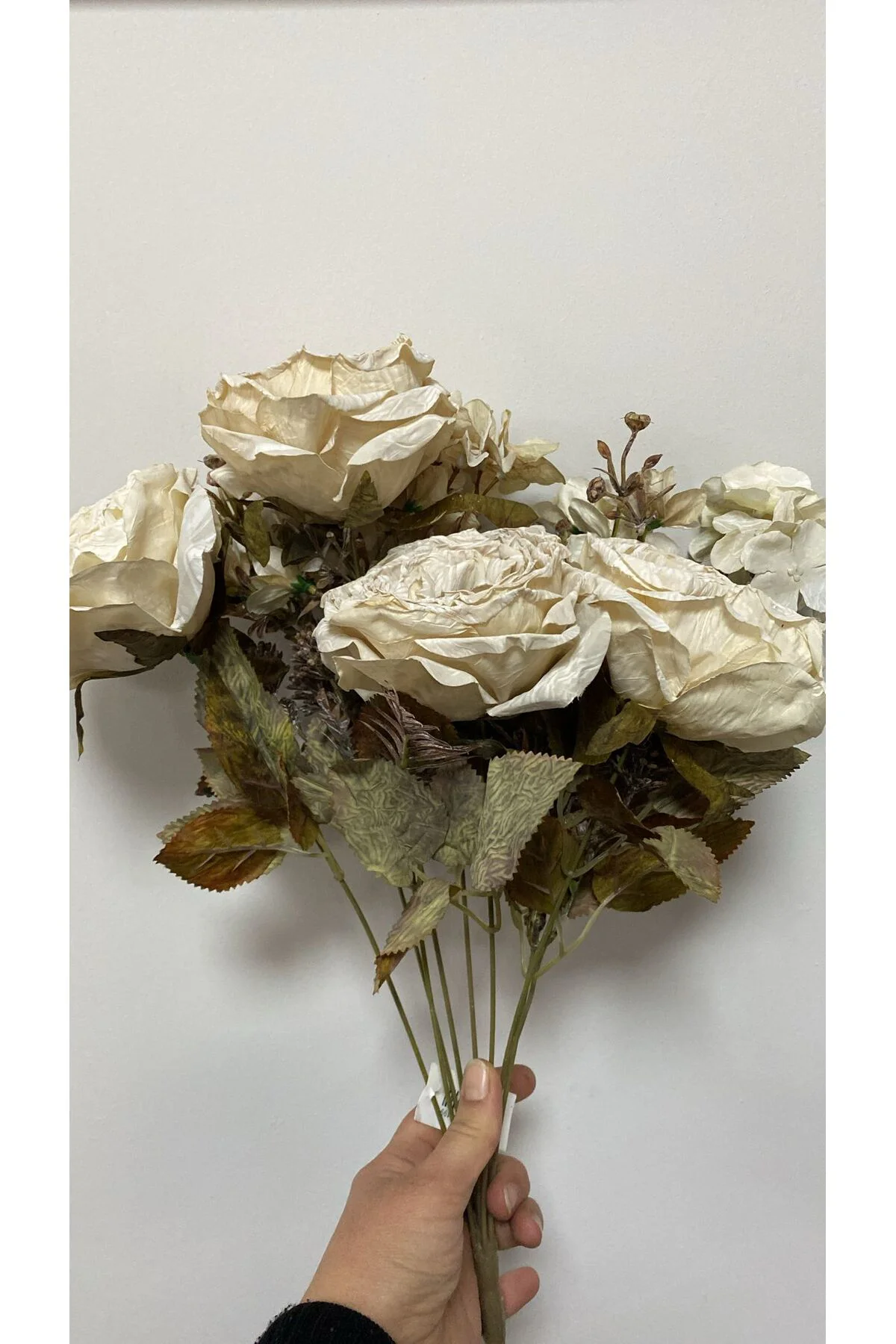 Pastel Gül Ortanca Aranjman Demet Krem 48,5cm Pastel Gül Ortanca Aranjman Demet Krem 48,5cm