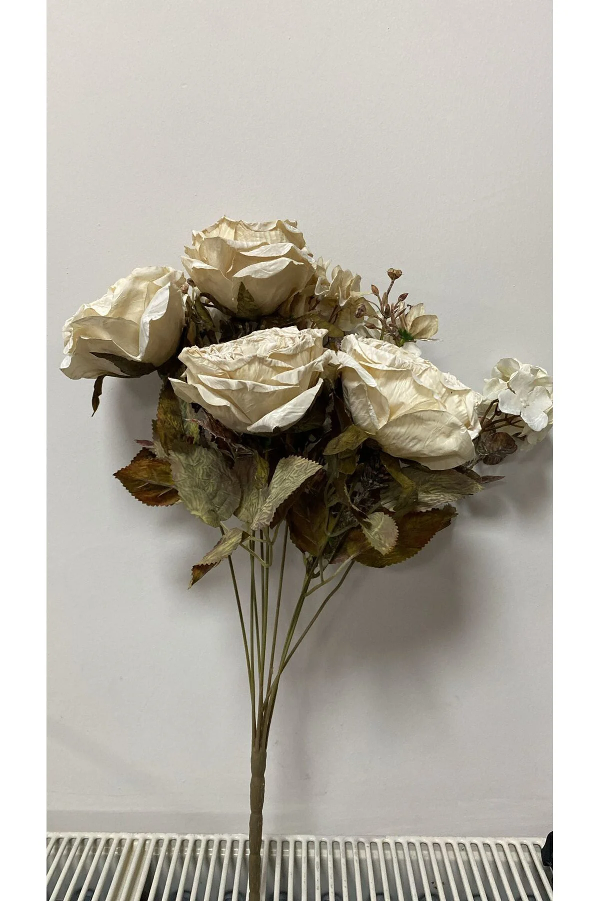 Pastel Gül Ortanca Aranjman Demet Krem 48,5cm Pastel Gül Ortanca Aranjman Demet Krem 48,5cm