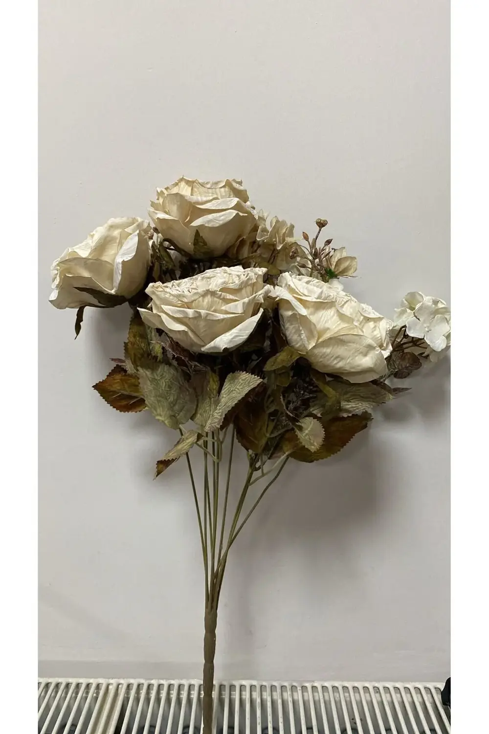 Pastel Gül Ortanca Aranjman Demet Krem 48,5cm