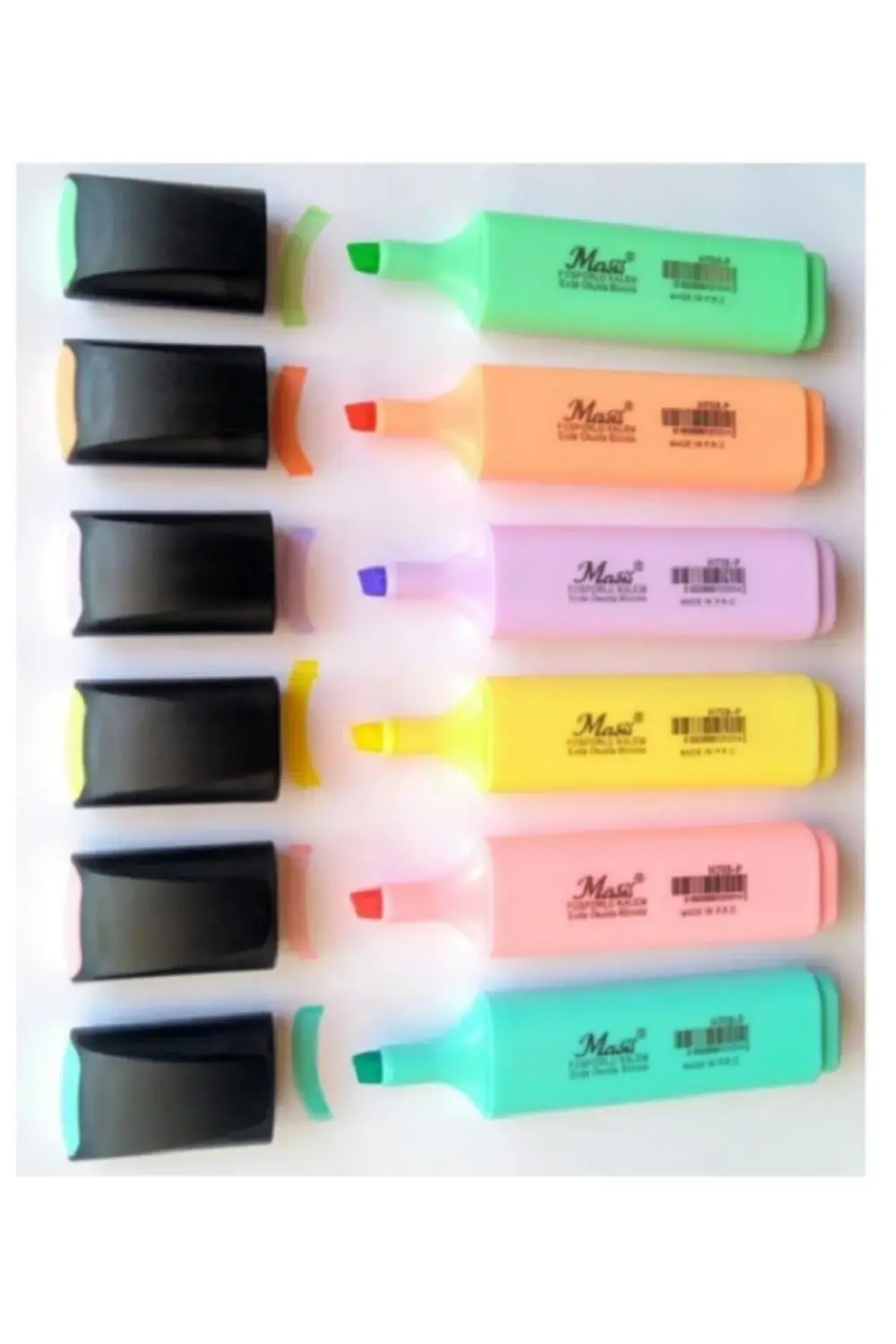 Pastel Renk Fosforlu Işaretleme Kalemi 6 Lı Set