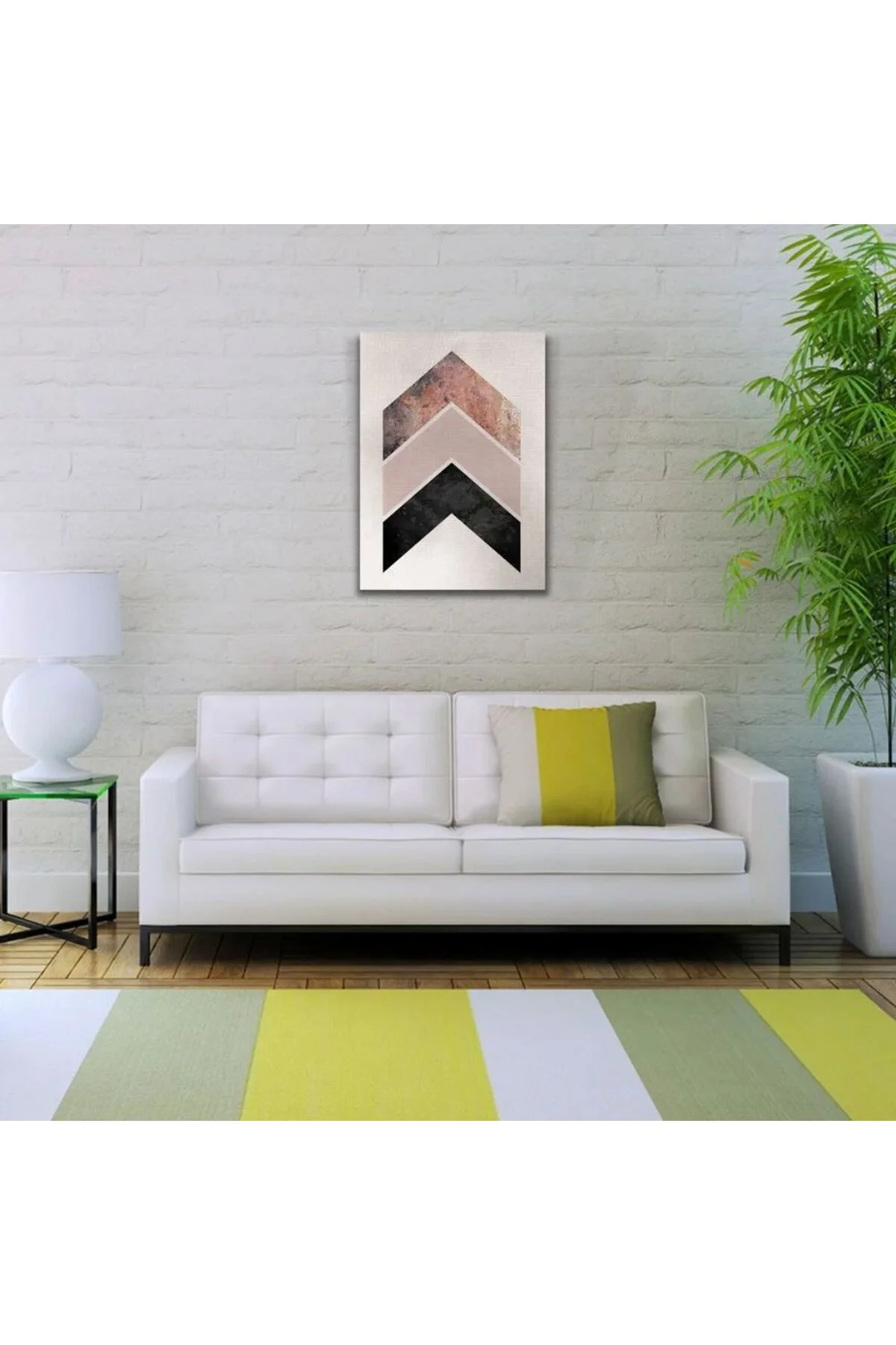 Pastel Renklerde Geometrik Şekiller Kanvas Tablo 50 x 70