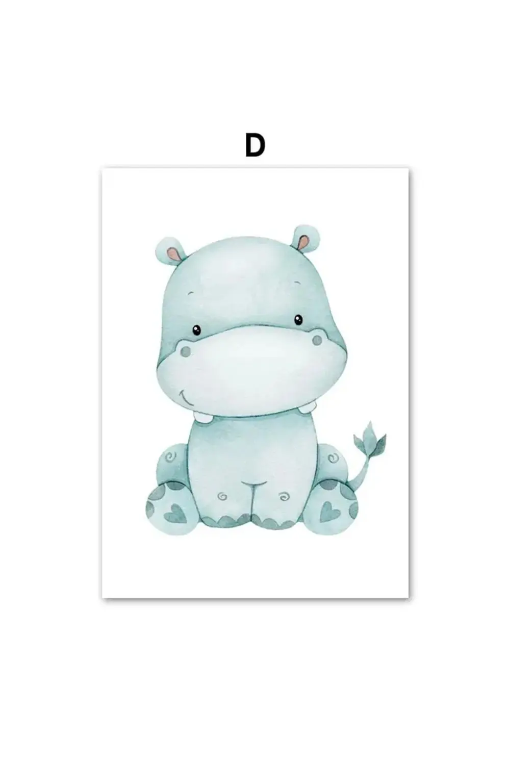 Pastel Renkli Bebek Hayvanlar, 6’lı Çerçeve Görünümlü MDF Tablo S