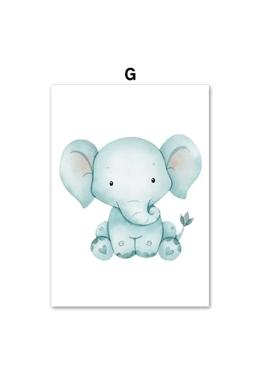 Pastel Renkli Bebek Hayvanlar, 6’lı Çerçeve Görünümlü MDF Tablo S