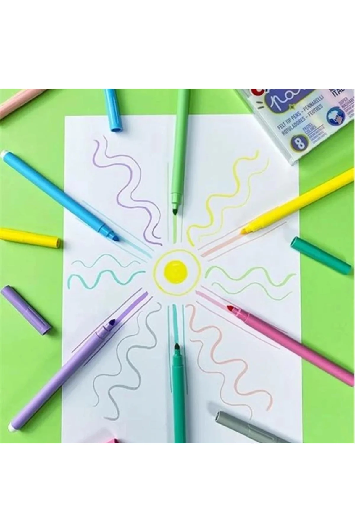 Pastel Süper Yıkanabilir Keçeli Kalem 8'li