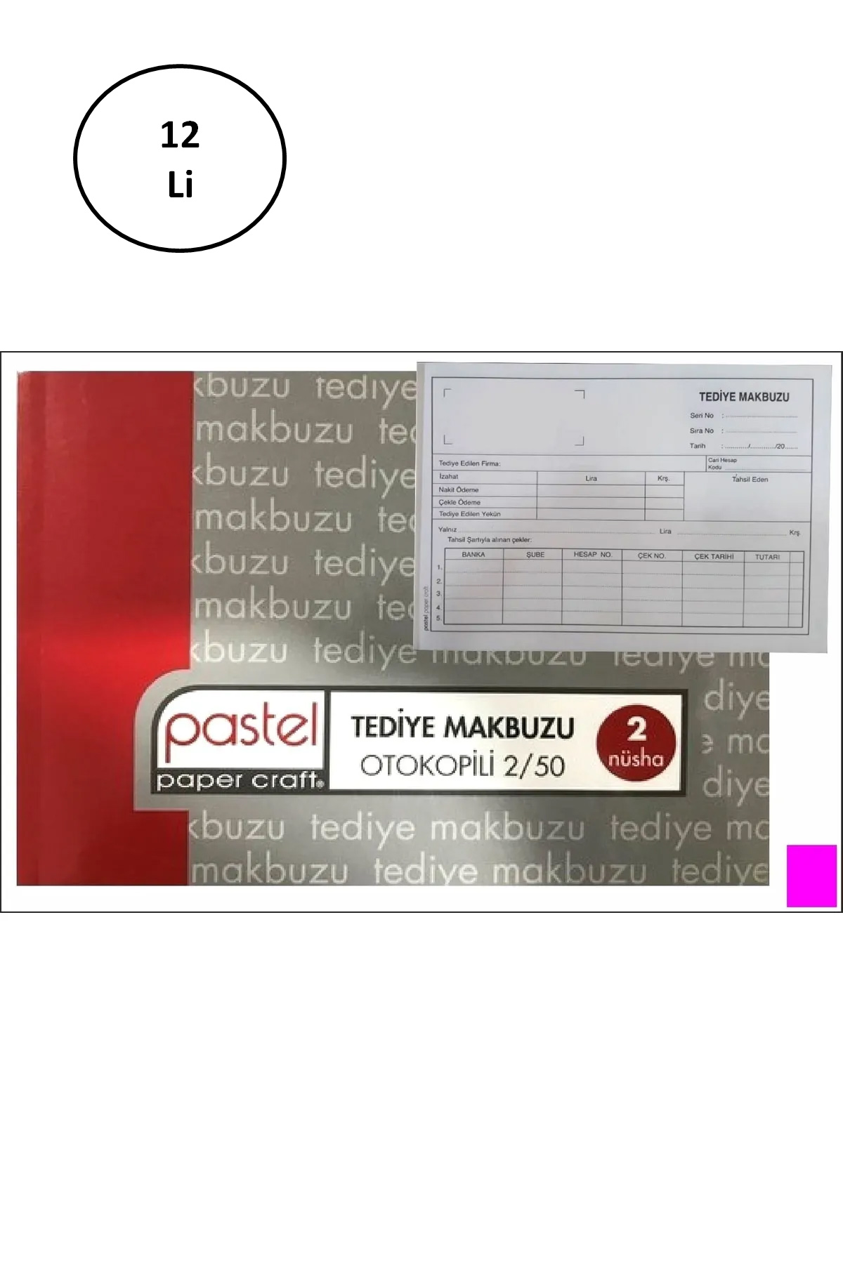 Pastel Tediye Makbuzu 14x20 Cm Boyutunda A5 Otokopili 2 Nüsha 50 Pastel Tediye Makbuzu 14x20 Cm Boyutunda A5 Otokopili 2 Nüsha 50