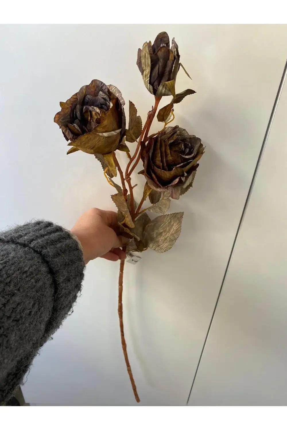 Pastel Tek Dal Gül 3 Kafa 77cm