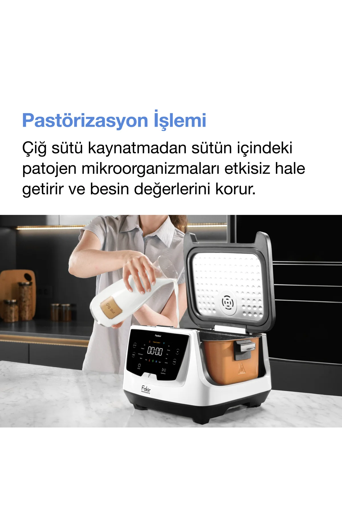 Pasteur Çiğ Sütten Pastörize Yoğurt Yapma Makinesi 6 Fonksiyon 3 