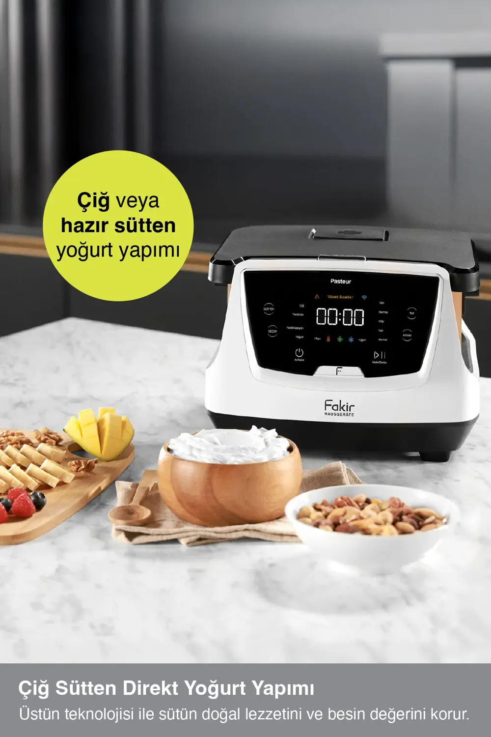 Fakir Pasteur Çiğ Sütten Pastörize Yoğurt Yapma Makinesi 6 Fonksiyon 3
