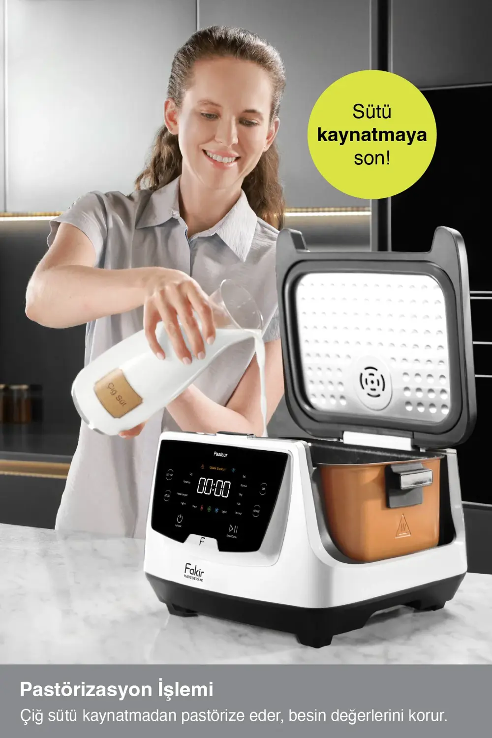 Fakir Pasteur Çiğ Sütten Pastörize Yoğurt Yapma Makinesi 6 Fonksiyon 3