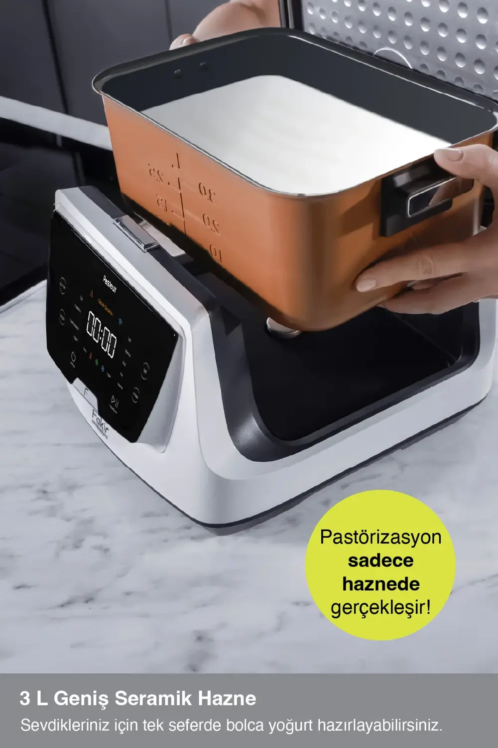 Fakir Pasteur Çiğ Sütten Pastörize Yoğurt Yapma Makinesi 6 Fonksiyon 3