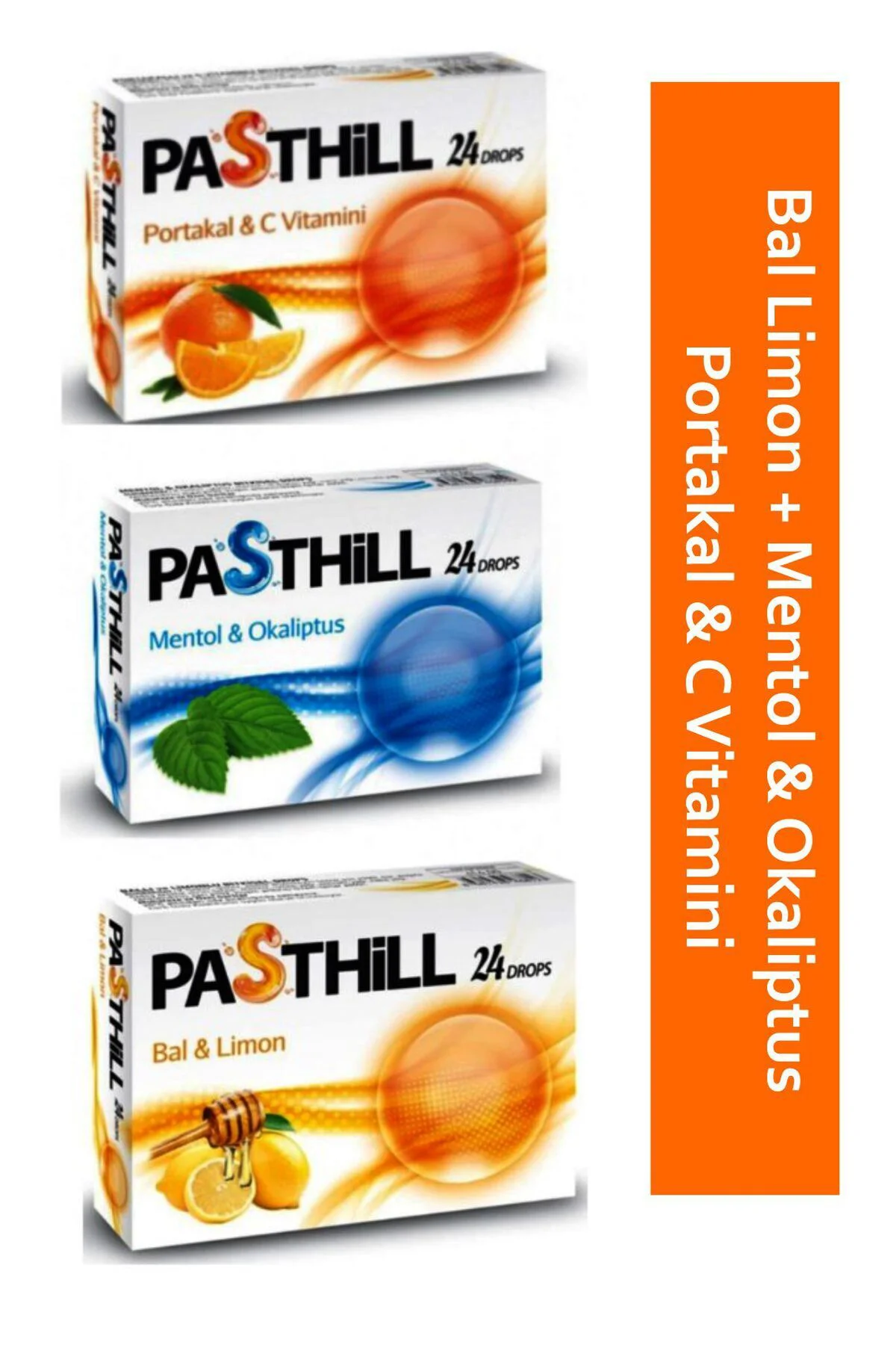 Pasthıll 24 Kapsül Drops C Vitamini - Limon - Portakal - Mentol