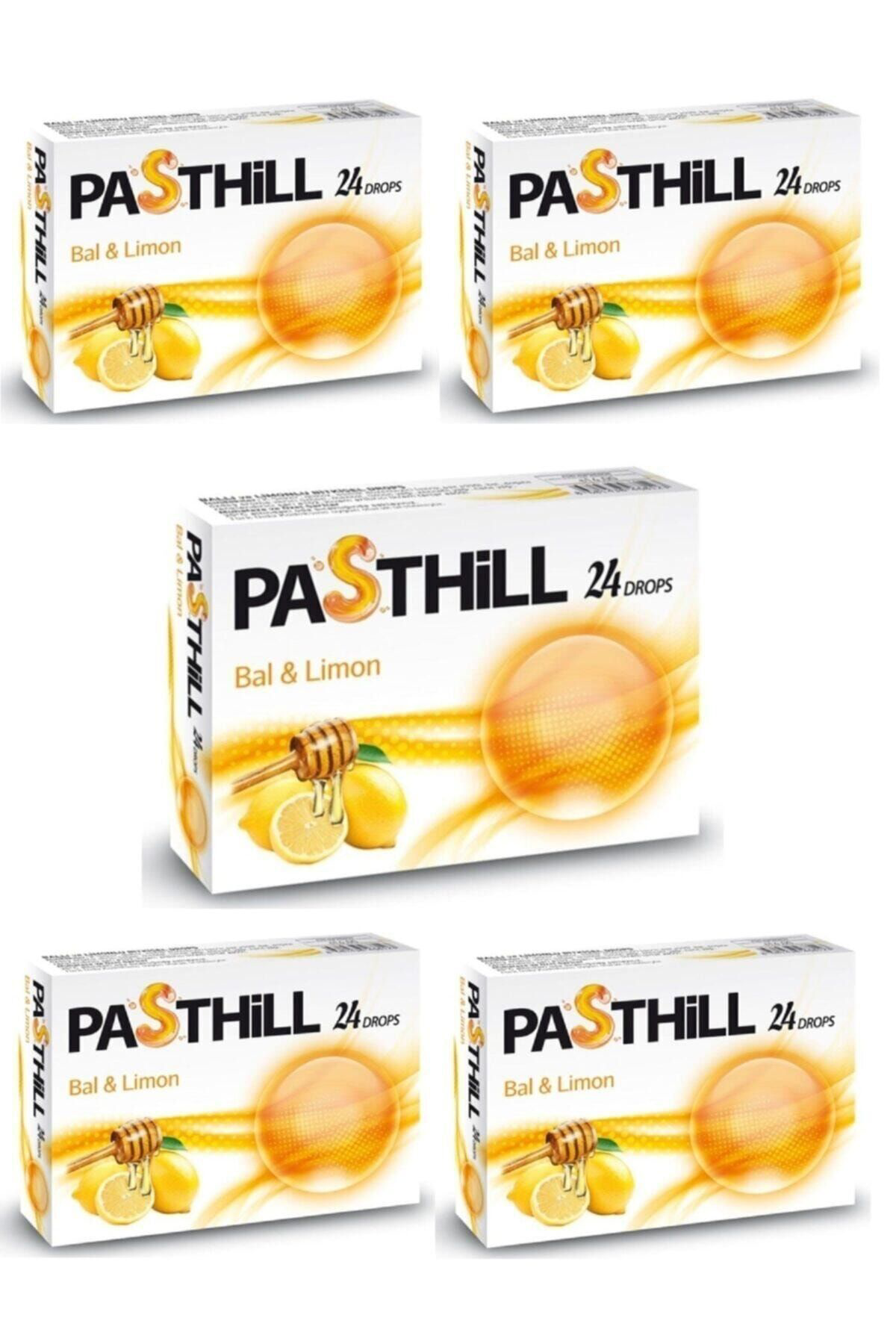 Pasthill Bal Ve Limon 24 Adet Boğaz Pastili 5 Kutu