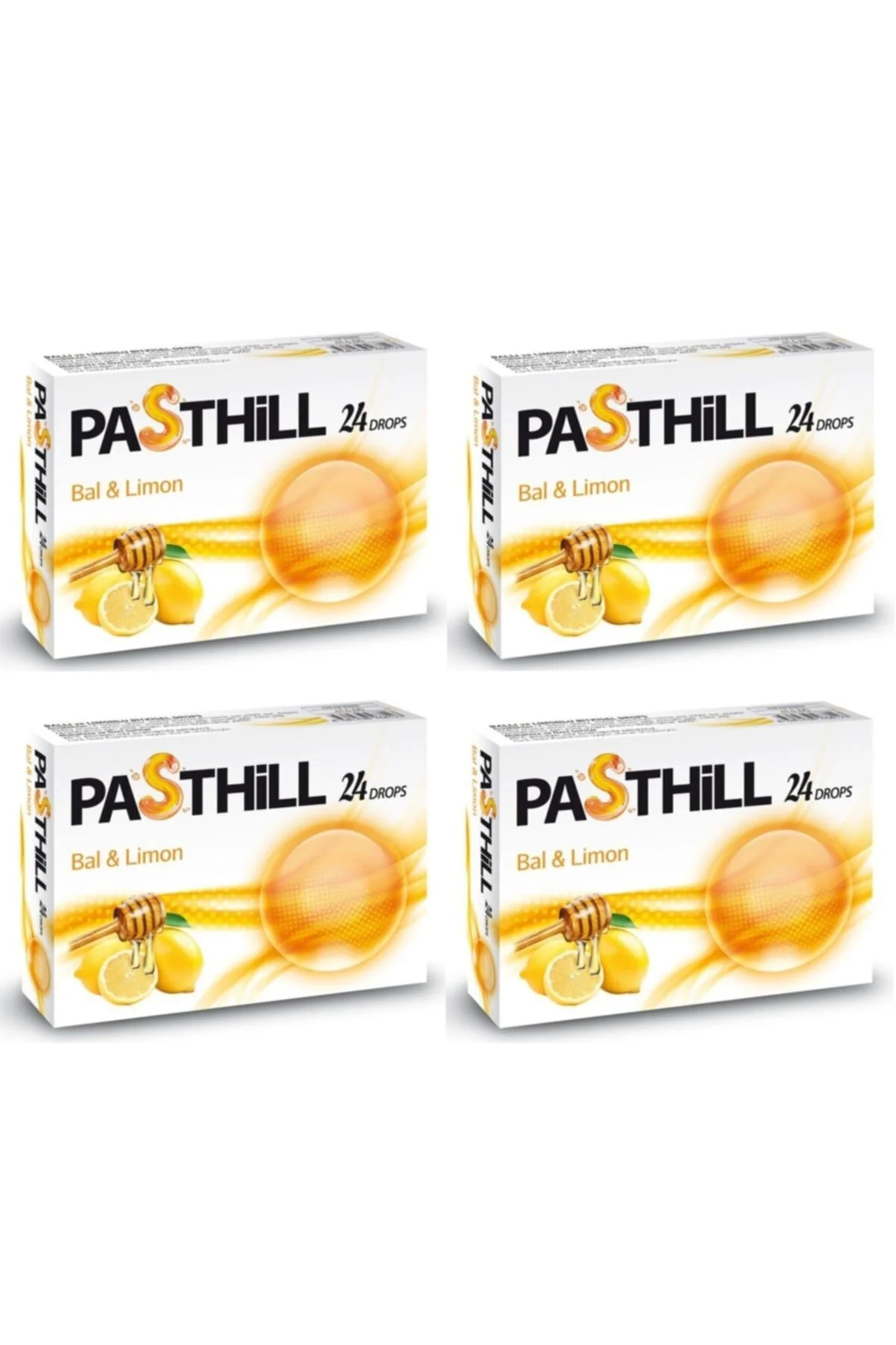 Pasthill Bal Ve Limon 24 Adet Boğaz Pastili 4 Kutu