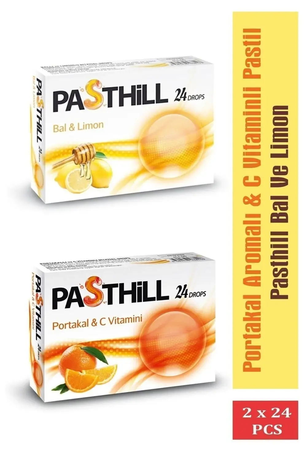 Pasthill Bal Ve Limon & Portakal & C Vitamini 24 Adet Boğaz Pasti