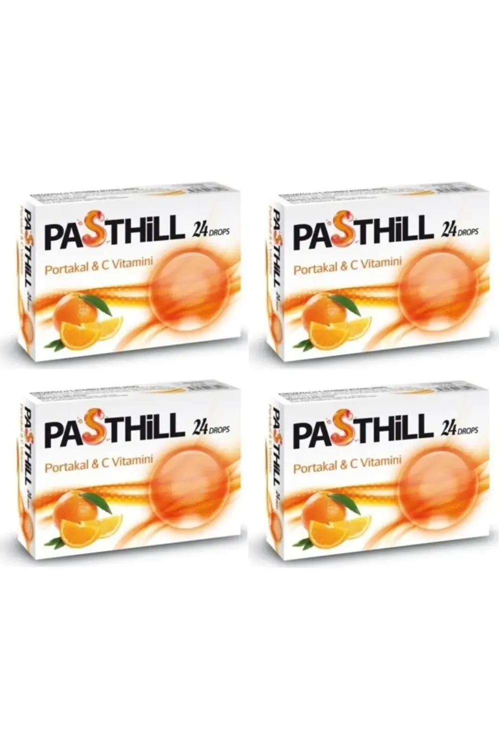 Pasthill Portakal 4'lü Paket X 24 Adet Boğaz Pastili