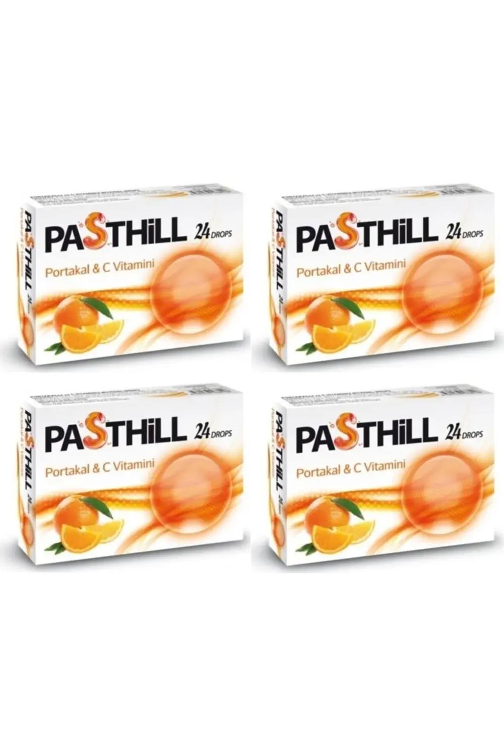 Pasthill Portakal 4'lü Paket X 24 Adet Boğaz Pastili