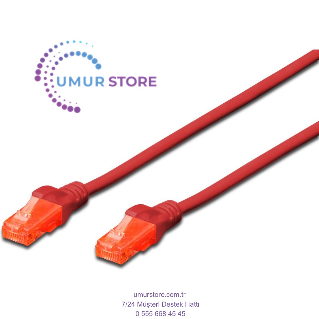 Herz Patch Kablo, U-Utp, Cat. 6, 0,25 Metre, Awg 26/7, Cu, Lszh, Kırmı