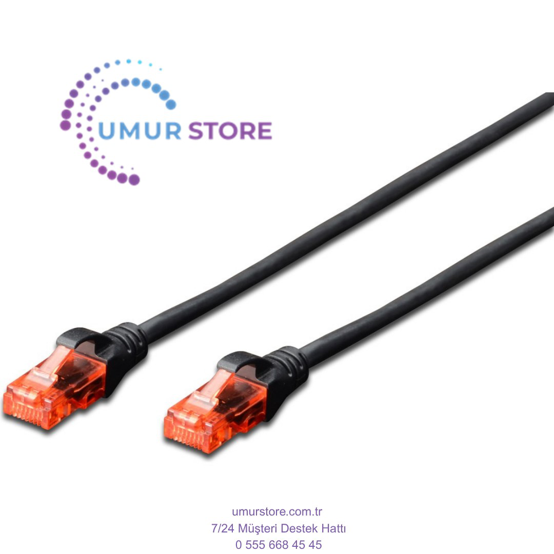 Herz Patch Kablo, U-Utp, Cat. 6, 1 Metre, Awg 26/7, Cu, Lszh, Siyah Re