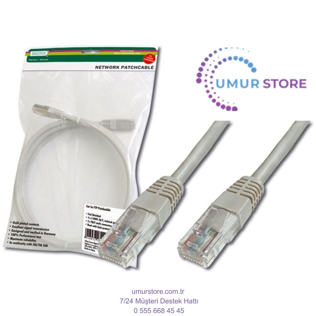 Patch Kablo, Utp, Cat. 5e, 1.5 Metre, Awg 26/7, Gri Renk, 3p Sert Patch Kablo, Utp, Cat. 5e, 1.5 Metre, Awg 26/7, Gri Renk, 3p Sert