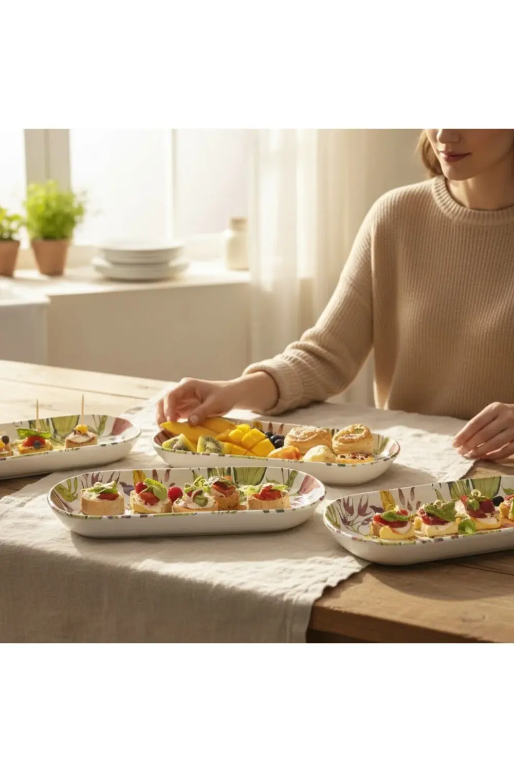 Pateh Noyan Kayık Salata Tabağı 26cm 4 Adet