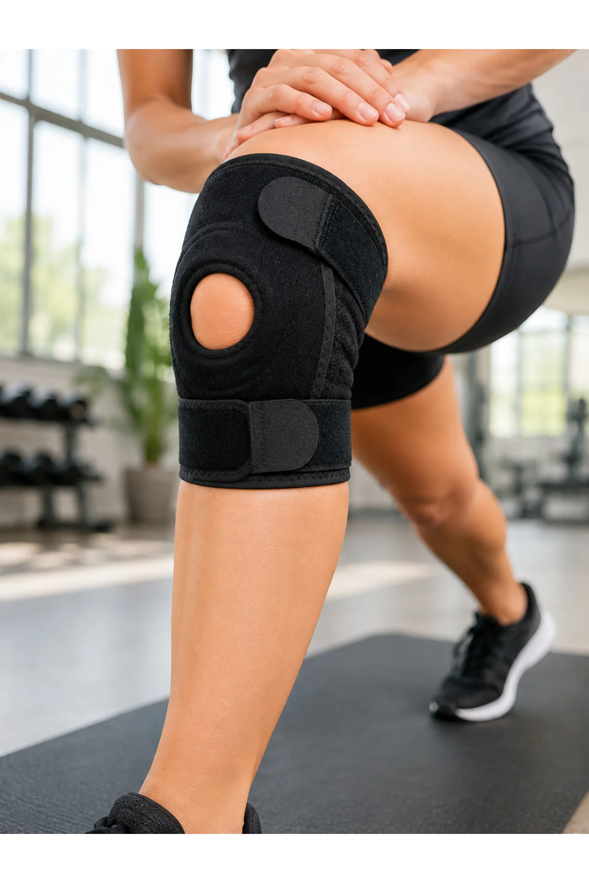 Patella Destekli Kısa Dizlik Ayarlanabilir Bantlı Diz Koruyucu Destek - Görsel 2