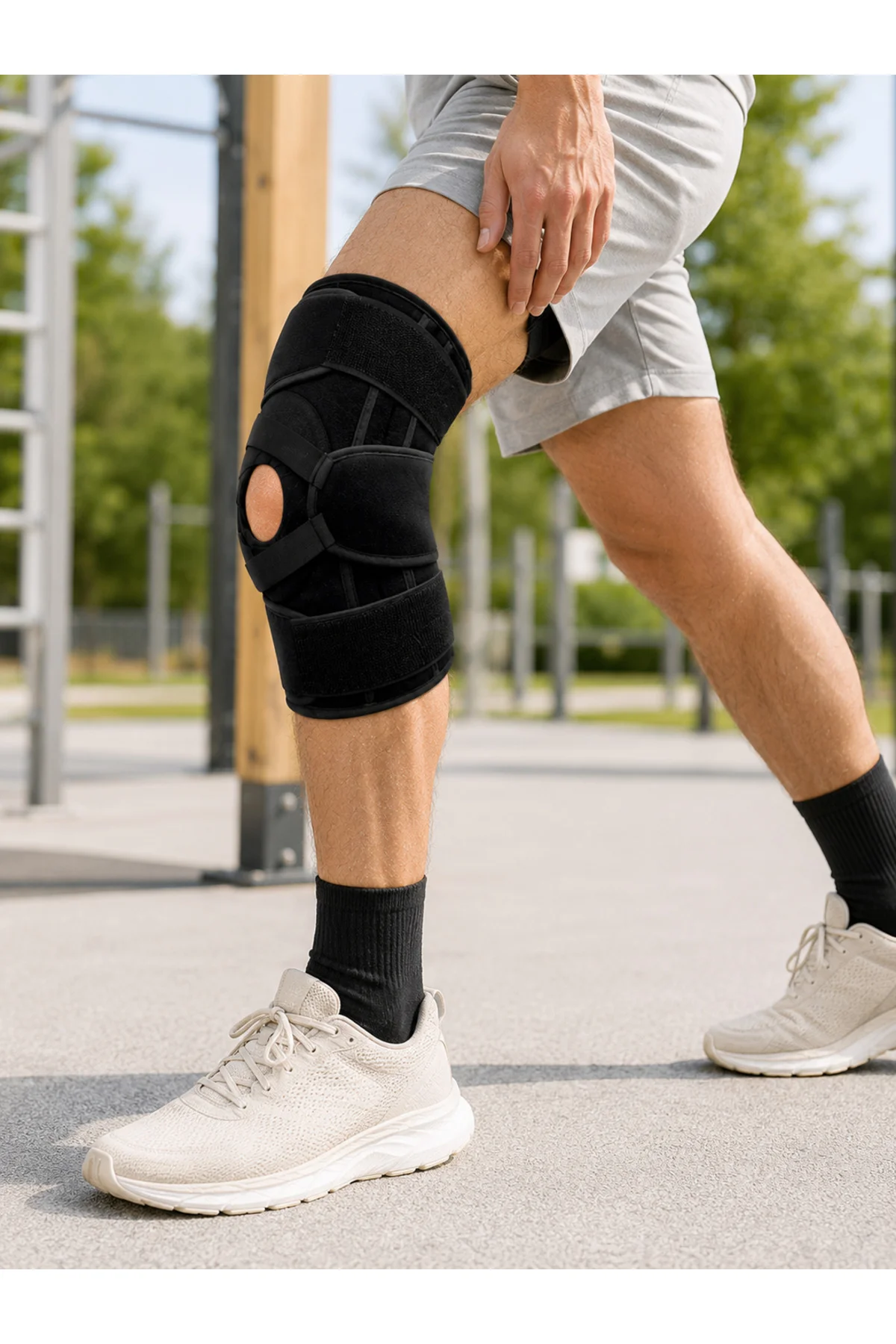 Patella Destekli Ligamentli Dizlik Ayarlanabilir Cırtlı Silikon Pedli Diz Desteği Patella Destekli Ligamentli Dizlik Ayarlanabilir Cırtlı Silikon Pedli Diz Desteği - Görsel 3