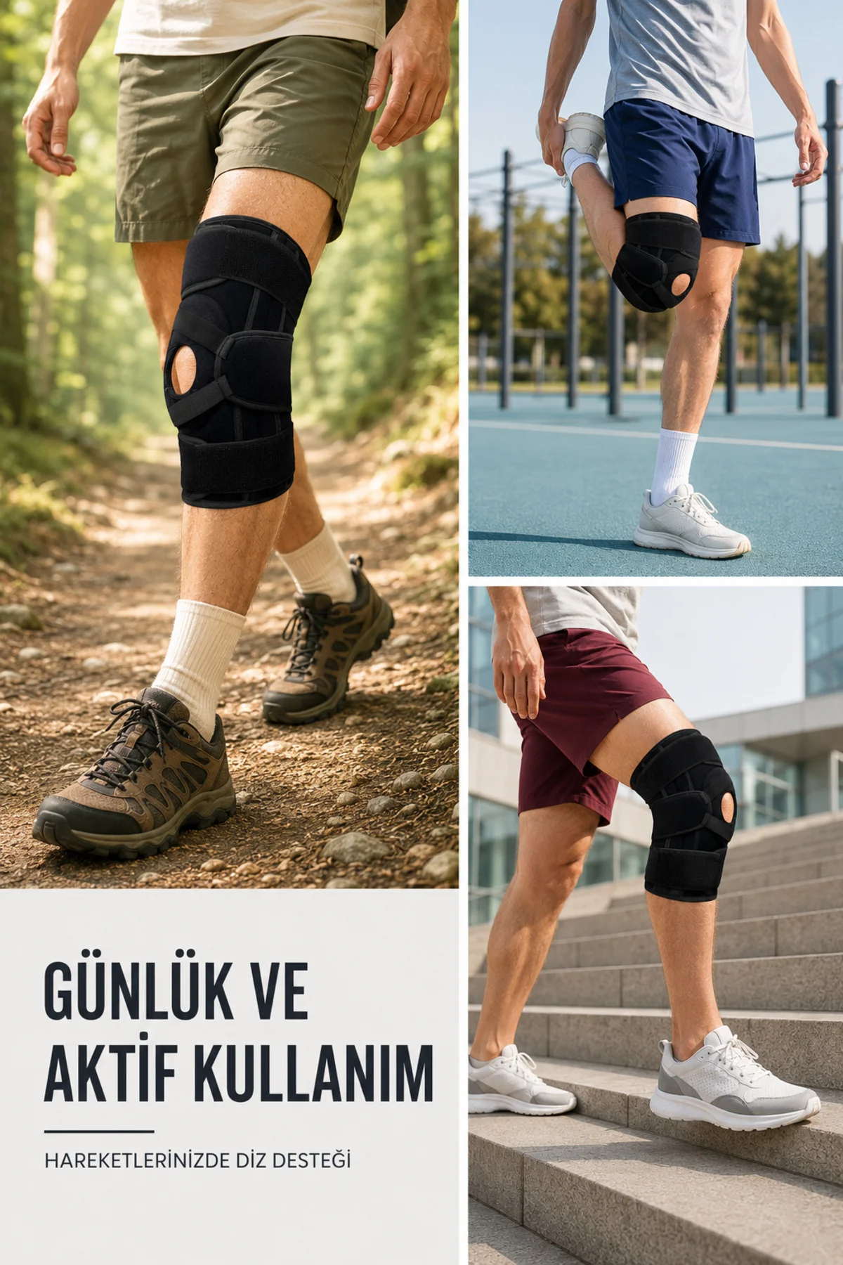 Patella Destekli Ligamentli Dizlik Ayarlanabilir Cırtlı Silikon Pedli Diz Desteği Patella Destekli Ligamentli Dizlik Ayarlanabilir Cırtlı Silikon Pedli Diz Desteği