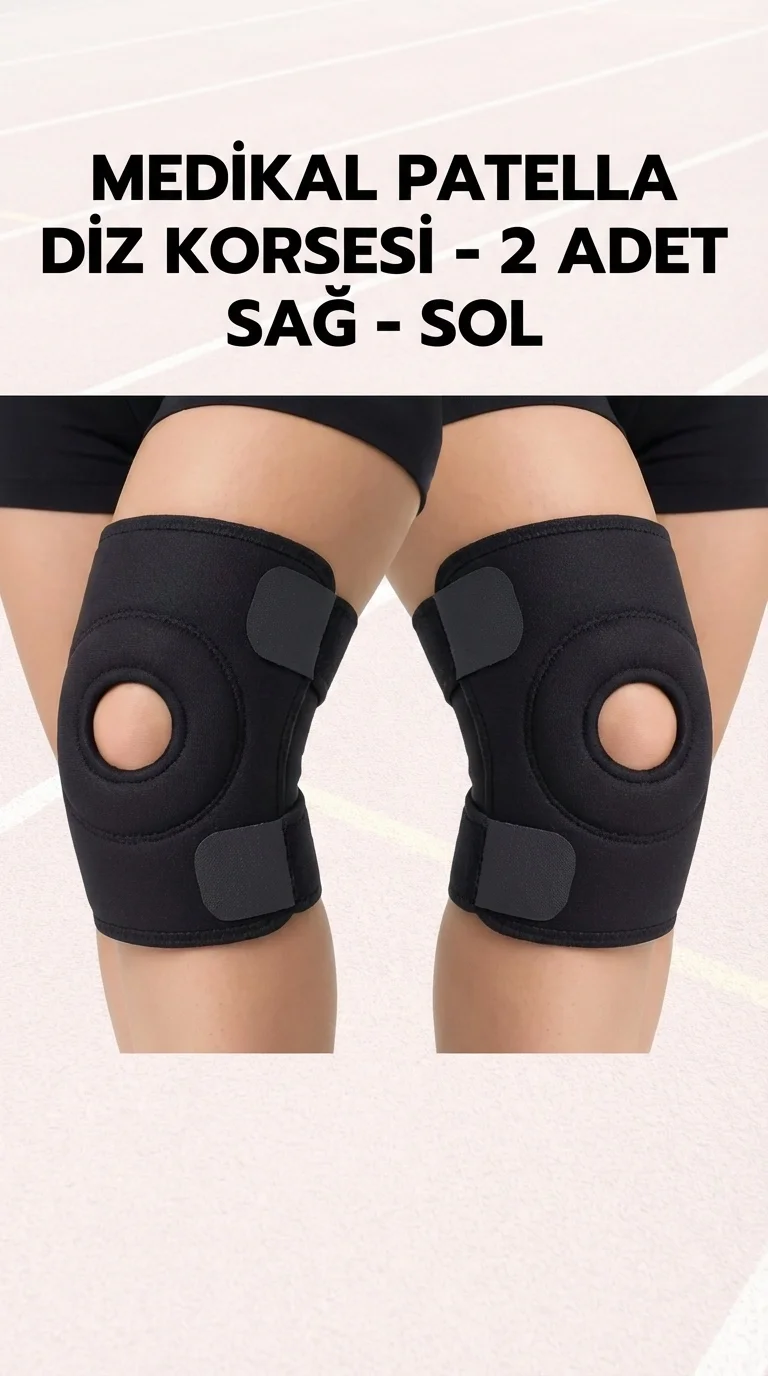 Patella Destekli Sporcu Diz Korsesi İkili Set - Sağ Sol Çapraz Bağ Menisküs