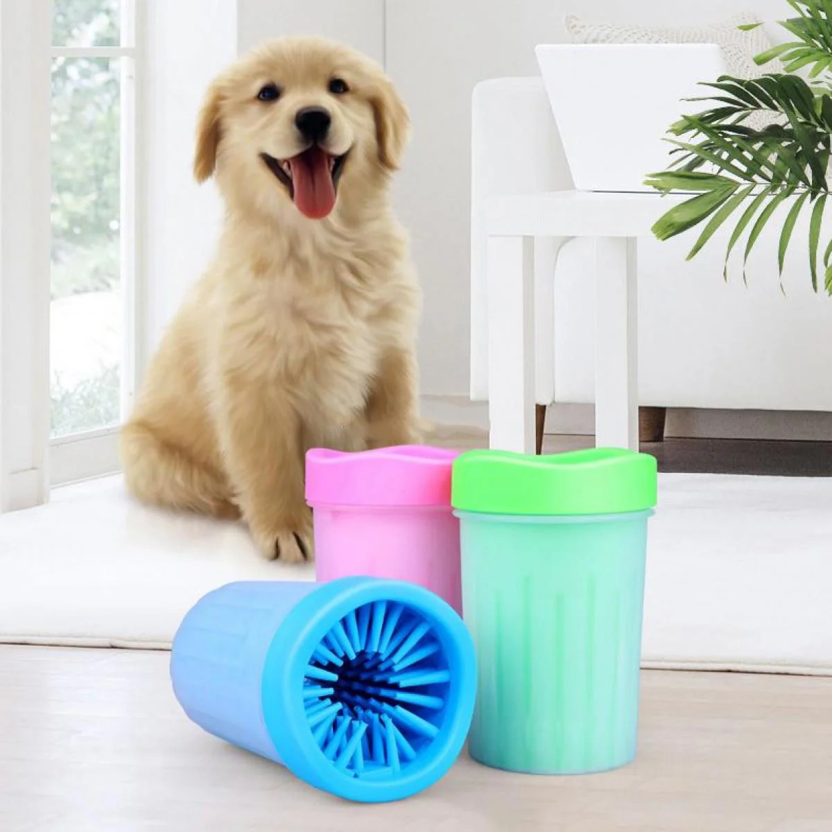 Pati Ayak Yı Kovası  Jel Fırçalı Kedi Köpek  (Küçük)