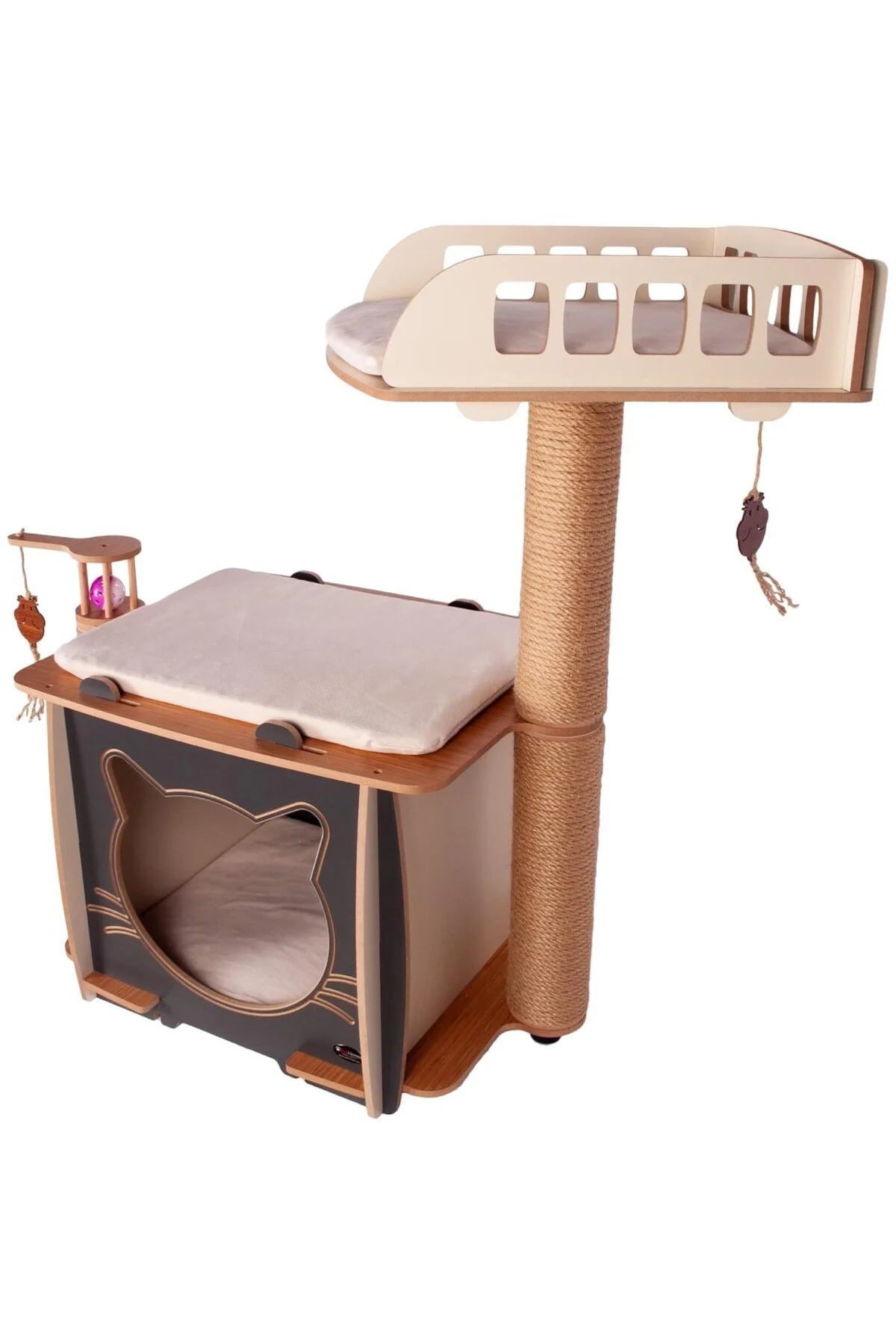 Pati Homes XL Happy Yataklı Kedi Evi - Kedi Ağacı