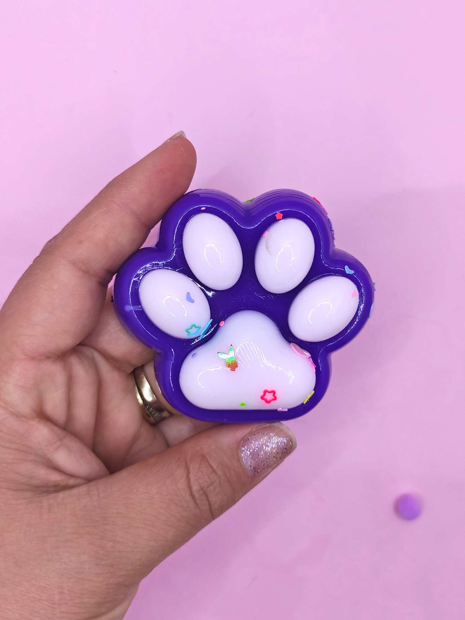 Limmy Pati Taba Squishy Kedi Pati Sıkma 7 Cm Pullu Pati Sukuşi - Mor