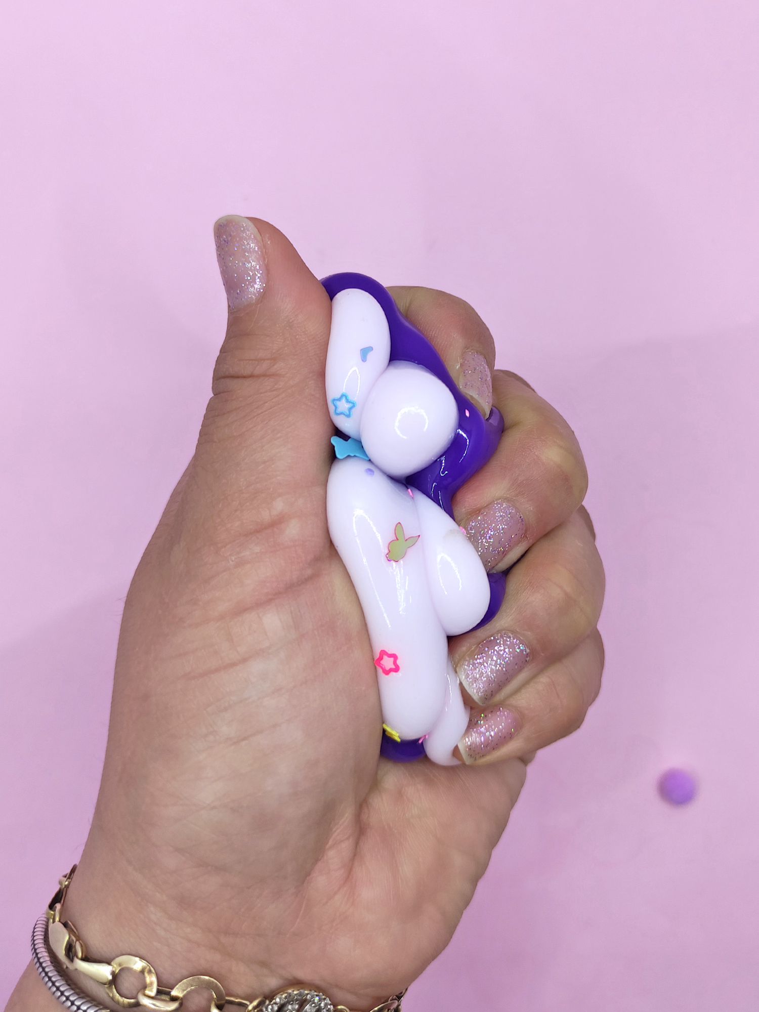 Limmy Pati Taba Squishy Kedi Pati Sıkma 7 Cm Pullu Pati Sukuşi - Mor