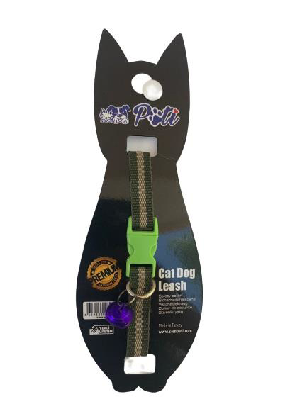 Pati  Yavru Köpek Ve Kedi Boyun Tasması (Ayarlanabilir) Haki-Bej