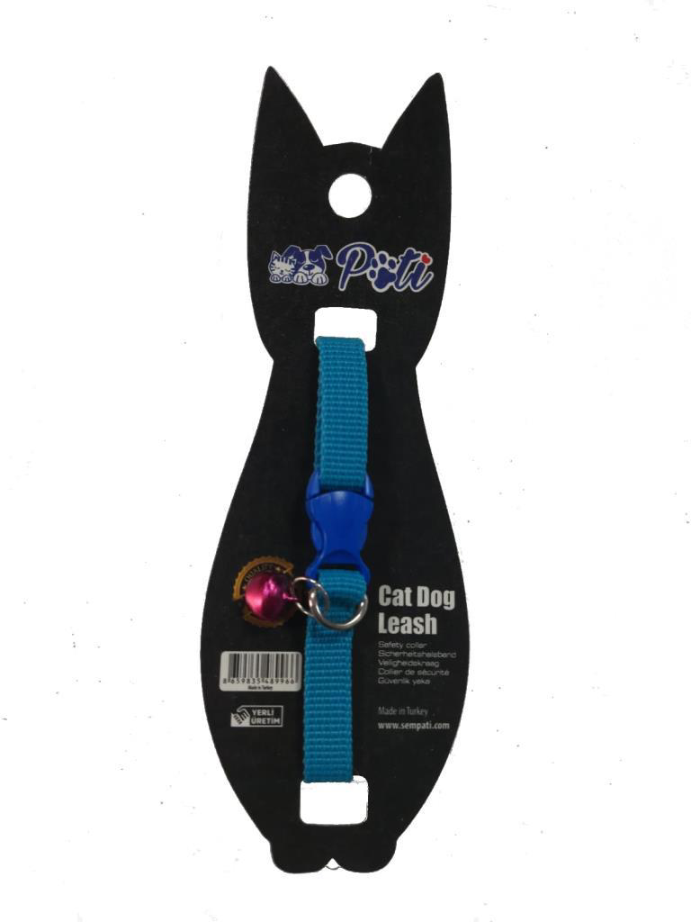 Pati Yavru Köpek ve Kedi Boyun Tasması (Ayarlanabilir) Düz Turkua
