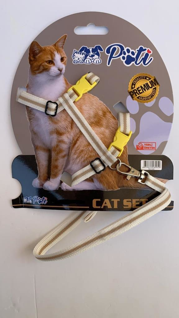 Pati Yavru Köpek ve Kedi Gezdirme Takım Tasması (Ayarlanabilir) K