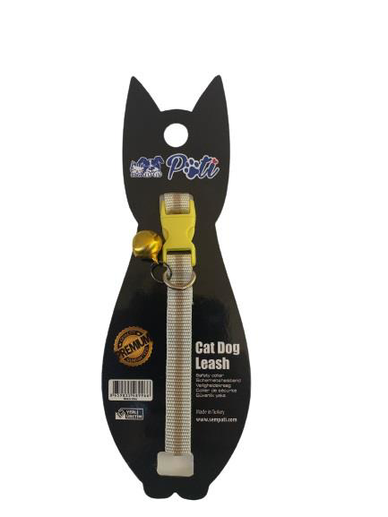 Pati Yavru Köpek ve Kedi Boyun Tasması (Ayarlanabilir) Beyaz-Kahv