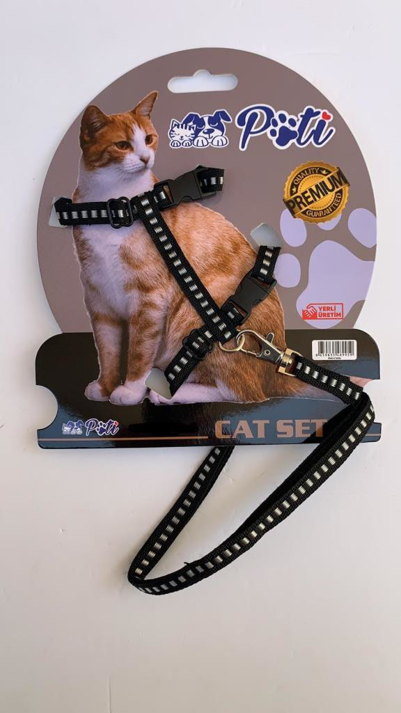 Pati Yavru Köpek ve Kedi Gezdirme Takım Tasması (Ayarlanabilir) S