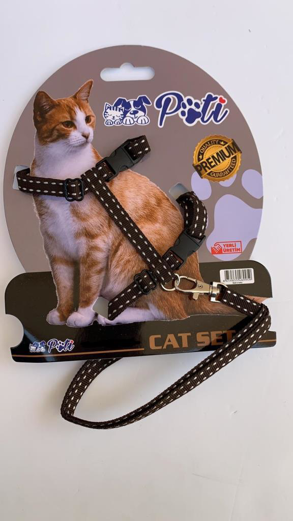 Pati  Yavru Köpek Ve Kedi Gezdirme Takım Tasması (Ayarlanabilir) K