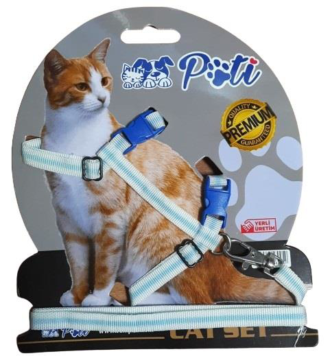 Pati Yavru Köpek ve Kedi Gezdirme Takım Tasması (Ayarlanabilir) B