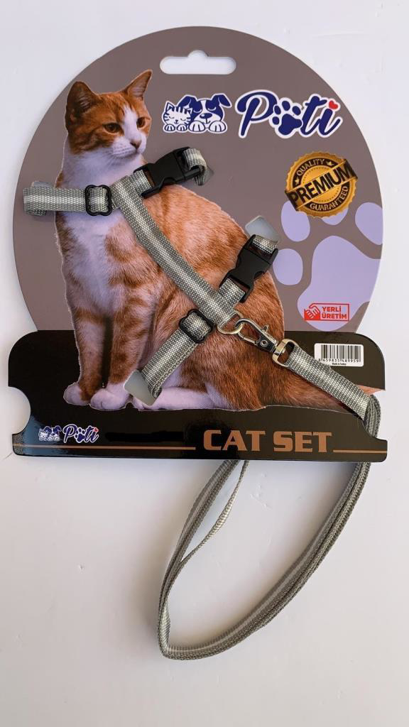 Pati Yavru Köpek ve Kedi Gezdirme Takım Tasması (Ayarlanabilir) G