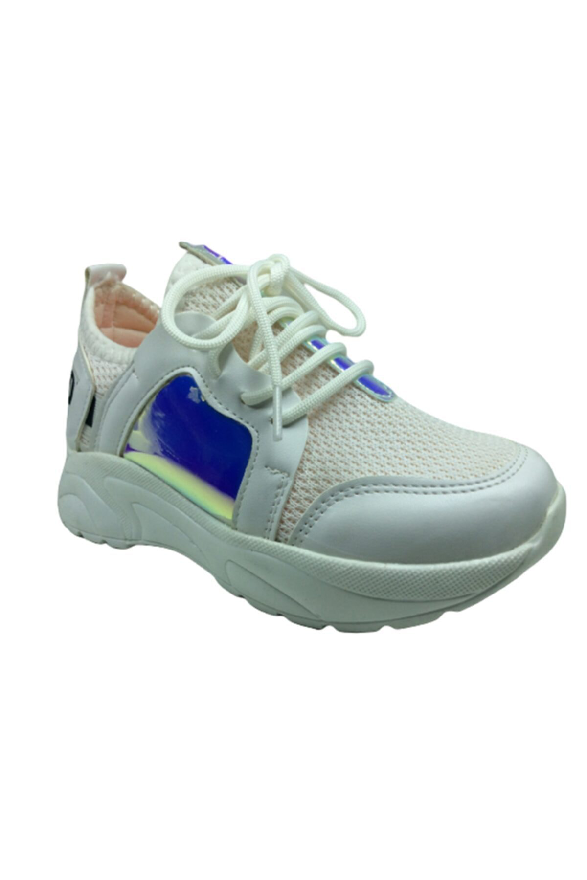 Grafen Patik Beyaz Pembemsi Hologramlı Kız Çocuk Günlük Spor Ayakkabı Ba