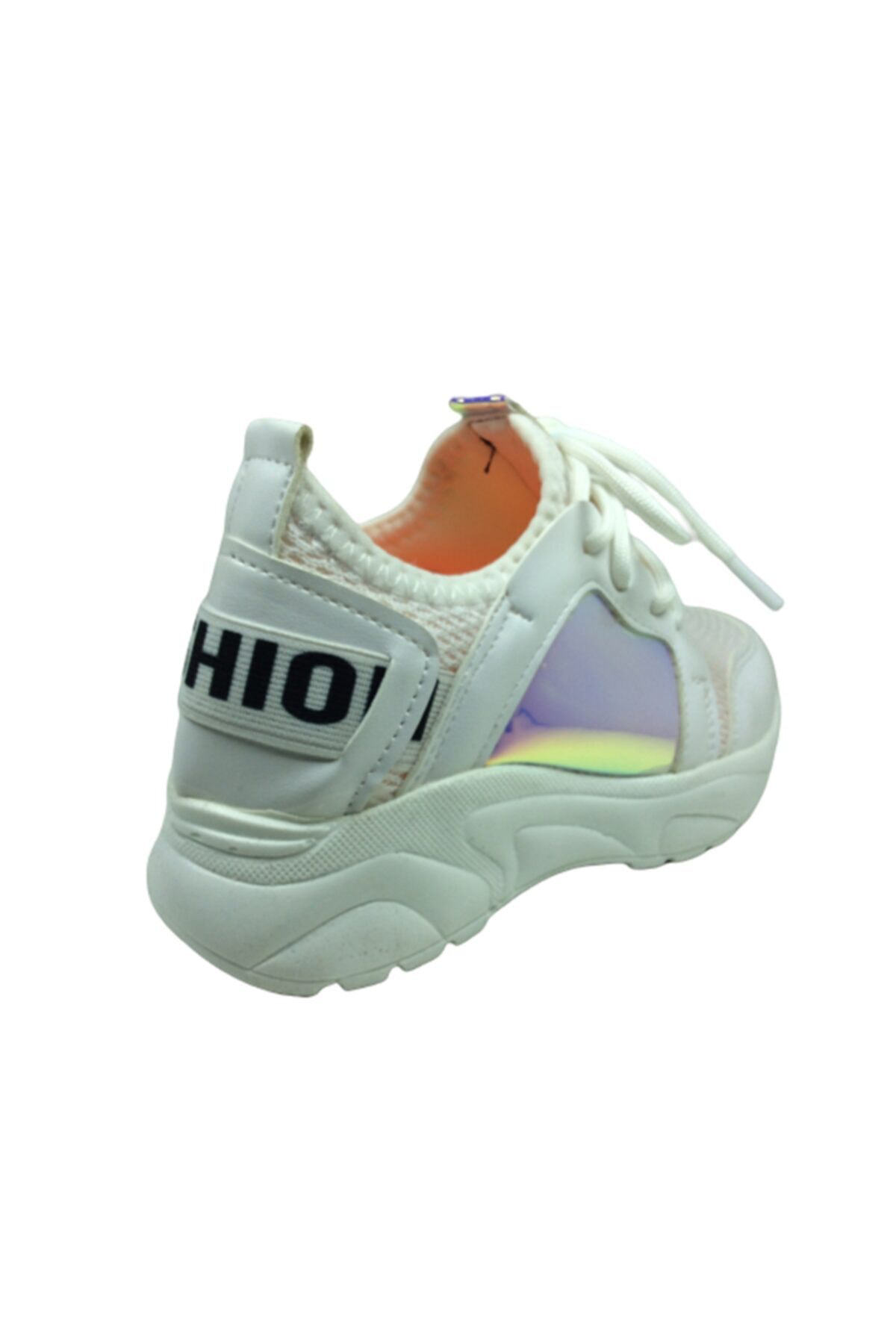 Grafen Patik Beyaz Pembemsi Hologramlı Kız Çocuk Günlük Spor Ayakkabı Ba