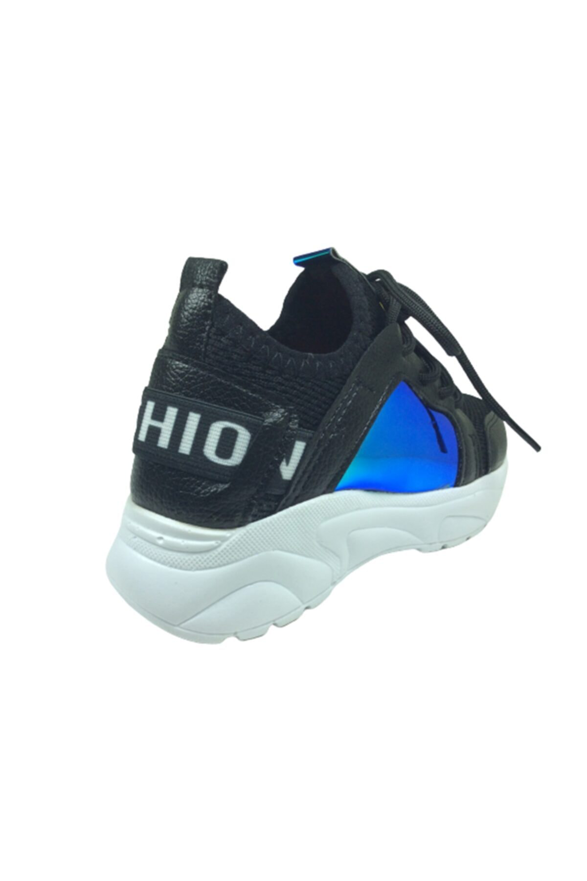 Patik Siyah Mavi Hologramlı Kız Çocuk Günlük Spor Ayakkabı Bağcık