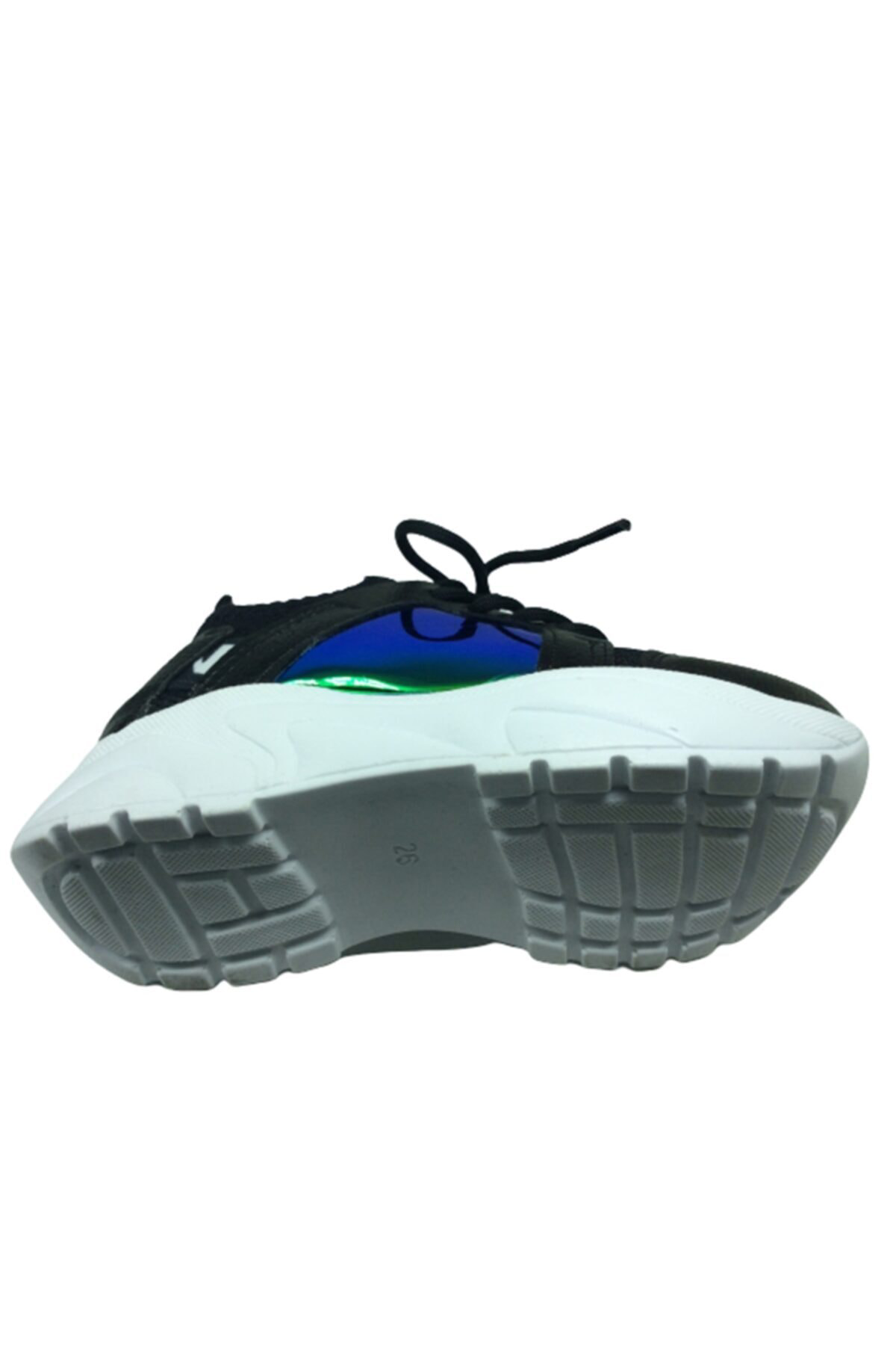 Patik Siyah Mavi Hologramlı Kız Çocuk Günlük Spor Ayakkabı Bağcık
