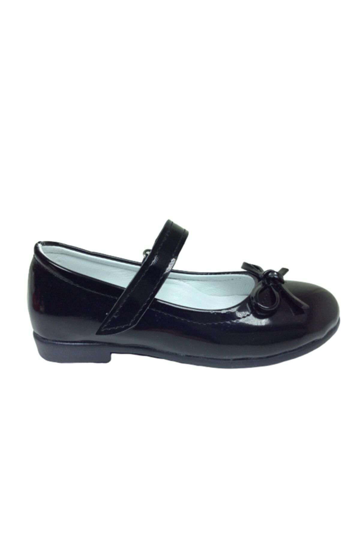 Ortaç Patik Siyah Rugan Siyah Tbn Bıyık Fiyonk Kız Çocuk Babet Ayakkabı