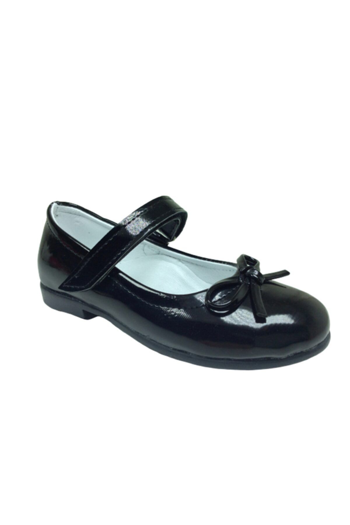Ortaç Patik Siyah Rugan Siyah Tbn Bıyık Fiyonk Kız Çocuk Babet Ayakkabı